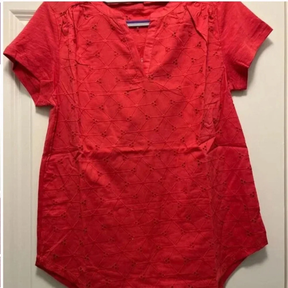 St. John's Bay Eyelet Top - Size Small - Vermillion Red - NWT - Picture 3 of 7